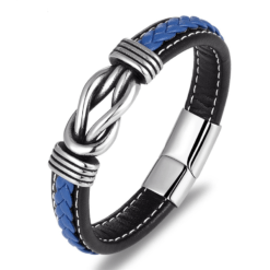 Men's Leather Bracelet Stainless Steel Combination 1