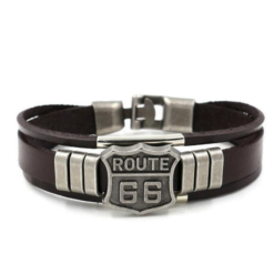 Trendy American Route 66 Printed Pattern Bracelet